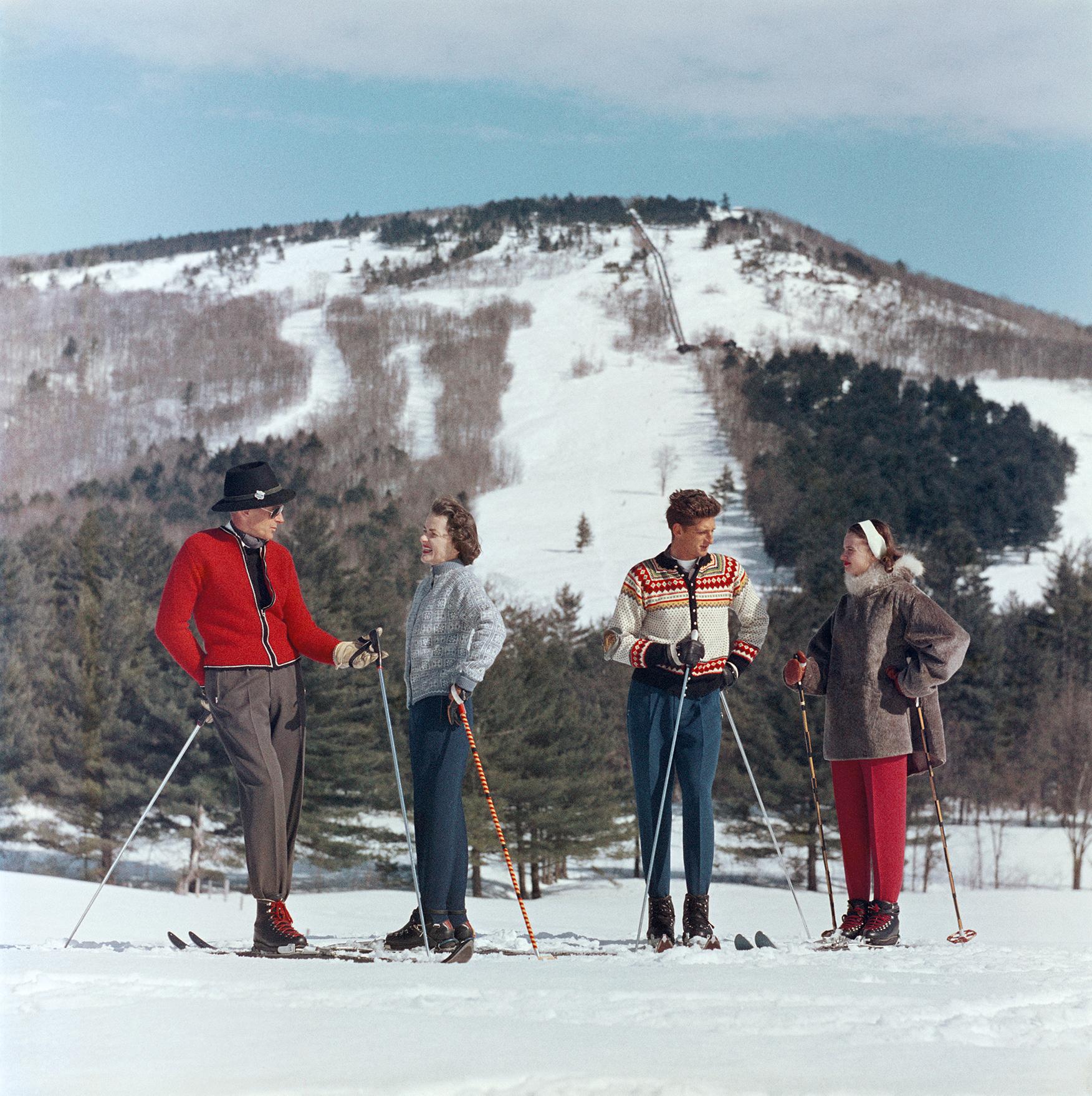 Slim Aarons Portrait Photograph - Skiing in New Hampshire, Estate Edition