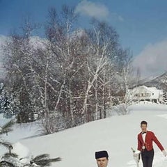 Skiing Waiters, 1962 - Skiing St Moritz with Pheasant and Champagne