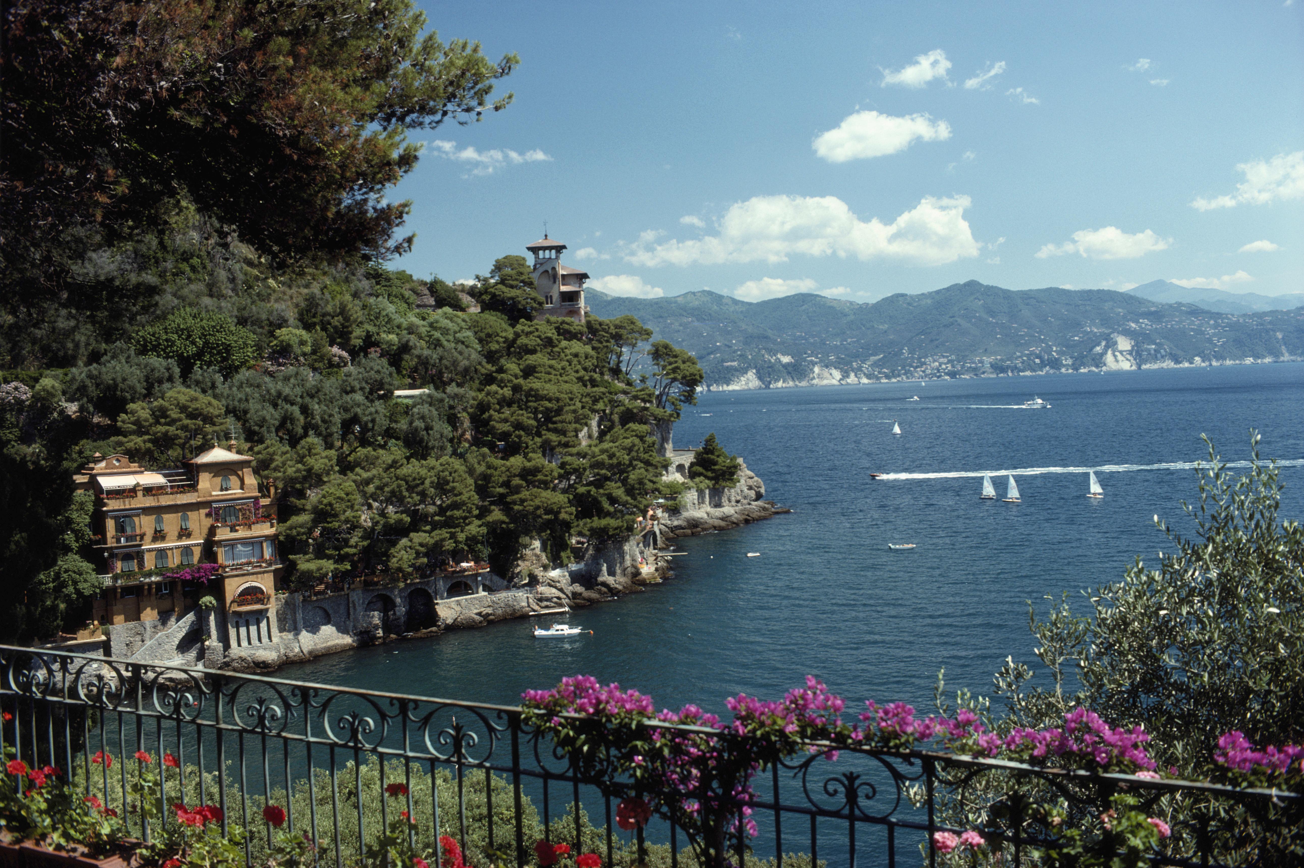 Slim Aarons
Ardissones House, Portofino
1977
C print
Estate stamped and hand numbered edition of 150 with certificate of authenticity from the estate.   

Overlooking Ardissones House, on the water's edge in Portofino, Italy, 1977. (Photo by Slim