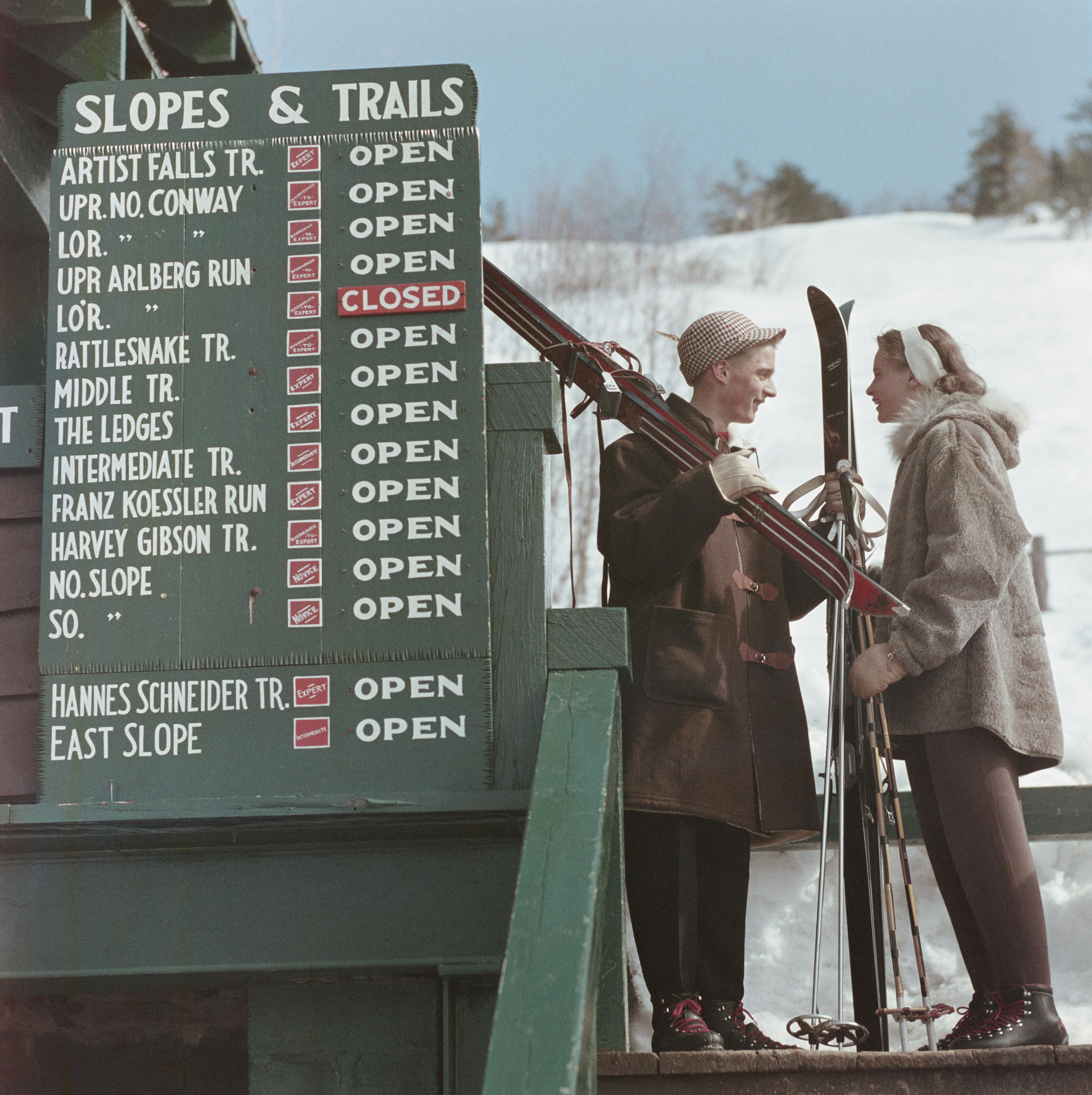Cranmore Slopes and Trails
1955
Chromogenic Lambda Print
Estate edition of 150

Skiers at the Cranmore Mountain Resort, North Conway, New Hampshire, USA, 1955. 

Estate stamped and hand numbered edition of 150 with certificate of authenticity from