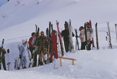 Vintage Slim Aarons Estate Edition - Skiers At Gstaad