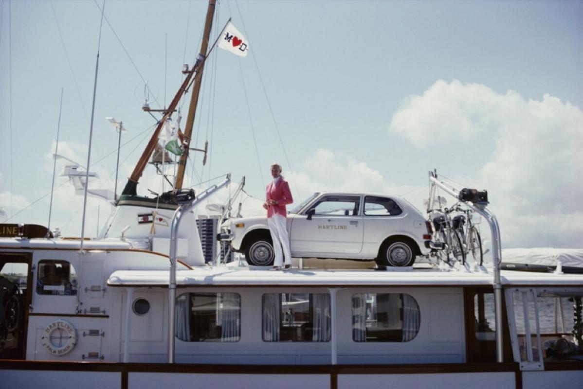 Slim Aarons Estate Print - No Transport Problems

 Mrs Woolworth Donahue with car and bicycles on her motor yacht, ‘Hartline’

(Photo by Slim Aarons)


Chromogenic print
paper size 16 x 20" inches / 40 x 51 cm 
unframed 
printed later 
edition size