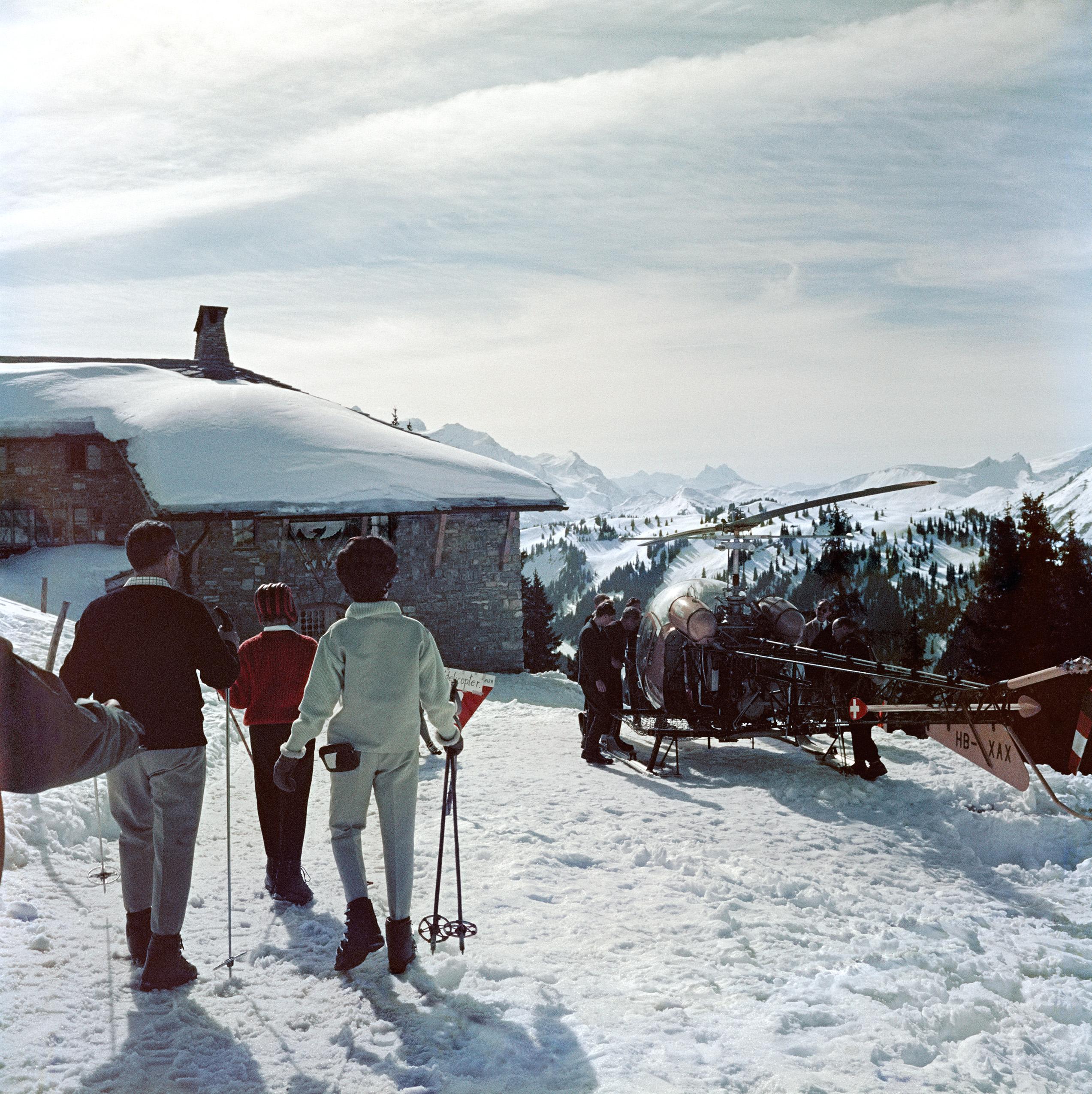 Slim Aarons 'Heliskiing in Gstaad