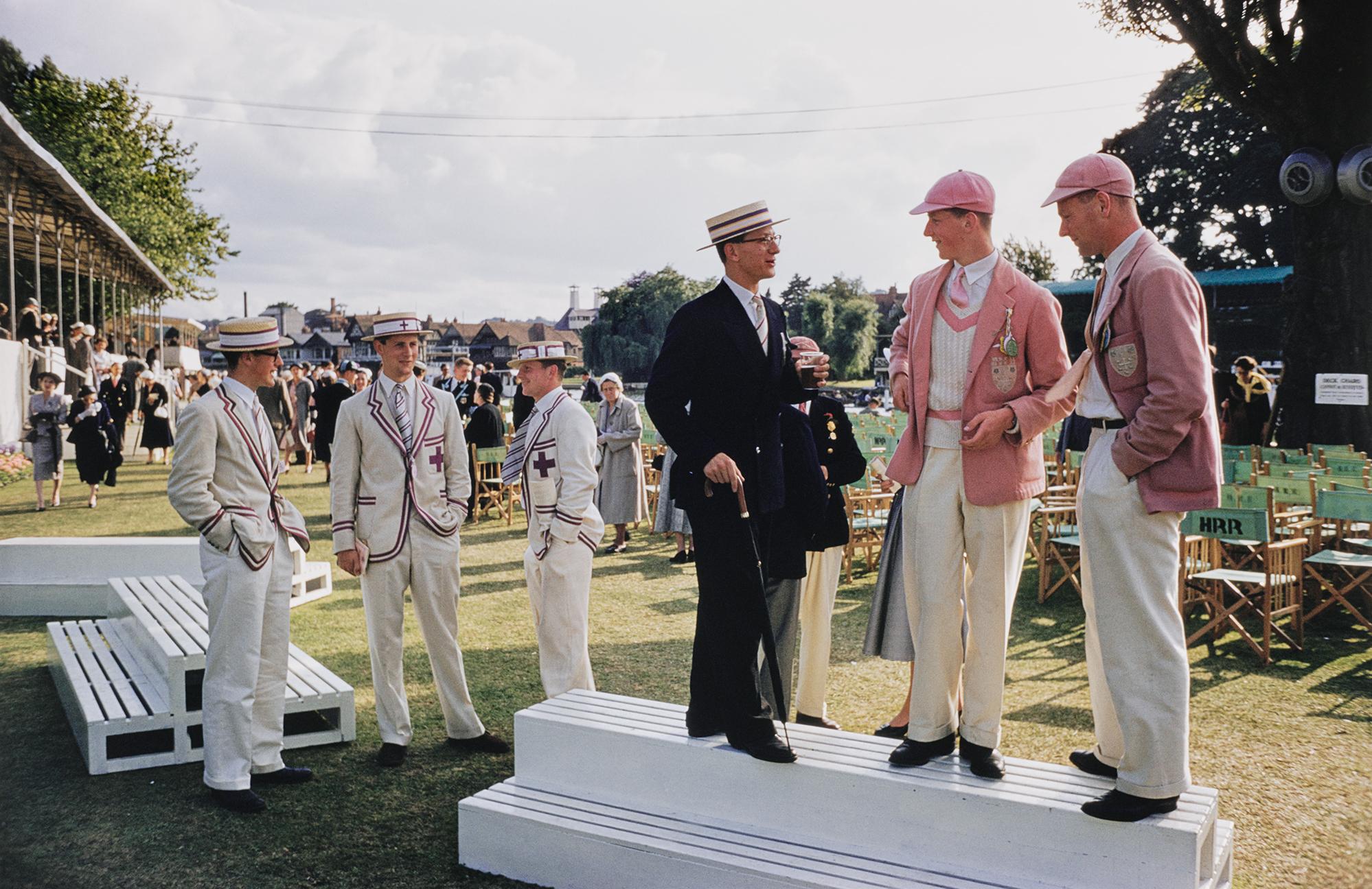 Henley Regatta 
1955
Chromogenic Lambda Print
Estate stamped and hand numbered edition of 150 with certificate of authenticity from the estate. 

The Henley Regatta at Henley-on-Thames on the River Thames, circa 1955. 

Slim Aarons (1916-2006)