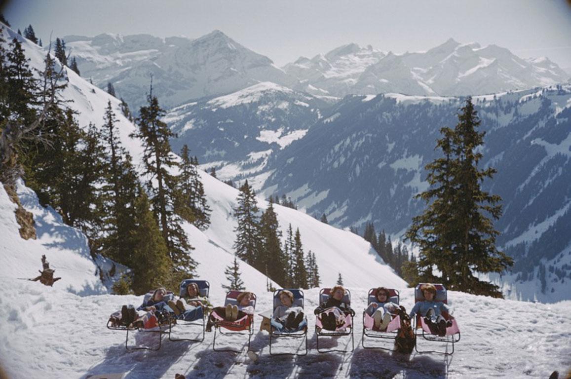 Sun loungers at Gstaad, 1961. 
Chromogenic Lambda Print
Estate edition of 150

Holidaymakers in sun loungers on the slopes at at Gstaad, Switzerland, March 1961. 

Estate stamped and hand numbered edition of 150 with certificate of authenticity from