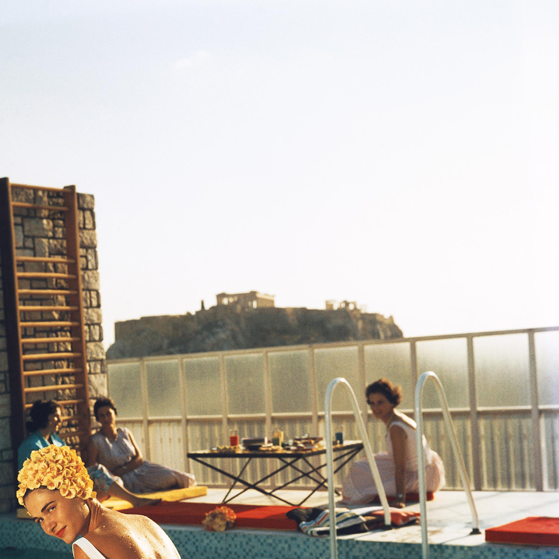 Penthouse-Pool, Nachlass-Ausgabe, Poollandschaft mit Acropolis, Athen, Griechenland im Angebot 6