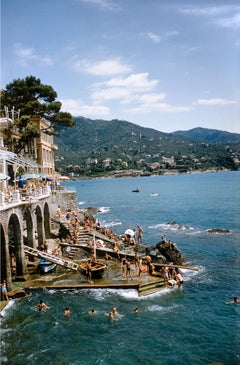Slim Aarons, Rapallo, Italy (Bathing Platform, 1954) 40x30"