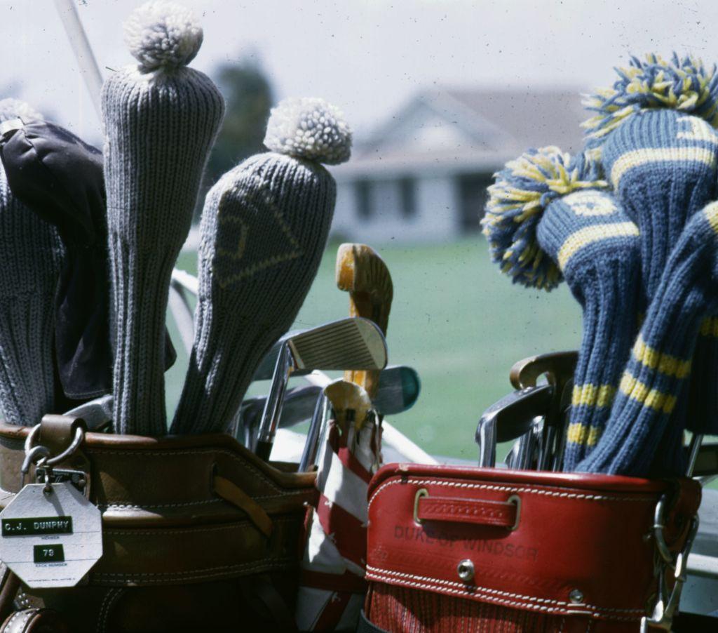 Royal Knitting
1964 (printed later)
C print
Estate stamped and hand numbered edition of 150 with certificate of authenticity from the estate. 

April 1964: Waiting on the first tee at the Seminole Club, Palm Beach clubs belonging to Christopher J