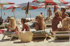 Photographie du domaine de la plage de Saint-Tropez (Côte d'Azur:: rouge:: vert:: océan)