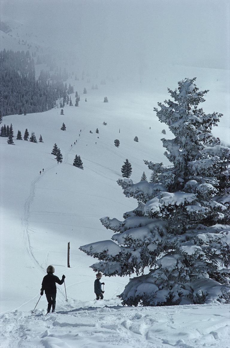 Esquiar en Vail, 1964
Impresión lambda cromogénica
Edición patrimonial de 150

Unos esquiadores pasan junto a un árbol cubierto de nieve en Vail, Colorado, EEUU, 1964.

Edición sellada y numerada a mano de 150 ejemplares con certificado de
