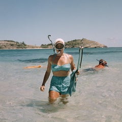 Slim Aarons, Snorkeling In Antigua, C Print, Estate Signed, 16x16"