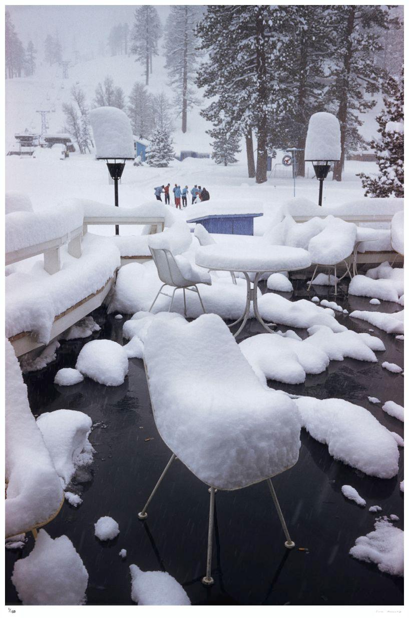 Squaw Valley Snow

Snow covers the deserted cafe in Squaw Valley, California, January 1961.

(Photo by Slim Aarons)

Unframed (Premium Collection) Limited Edition Estate Stamped Print
(Full framing service available – please enquire)

Print paper