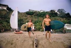 Slim Aarons, Surfers with their dog at Laguna Beach, 1970