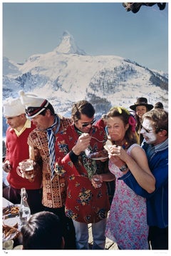 Slim Aarons 'Zermatt Skiing' Unframed Limited Edition Estate Stamped Edition