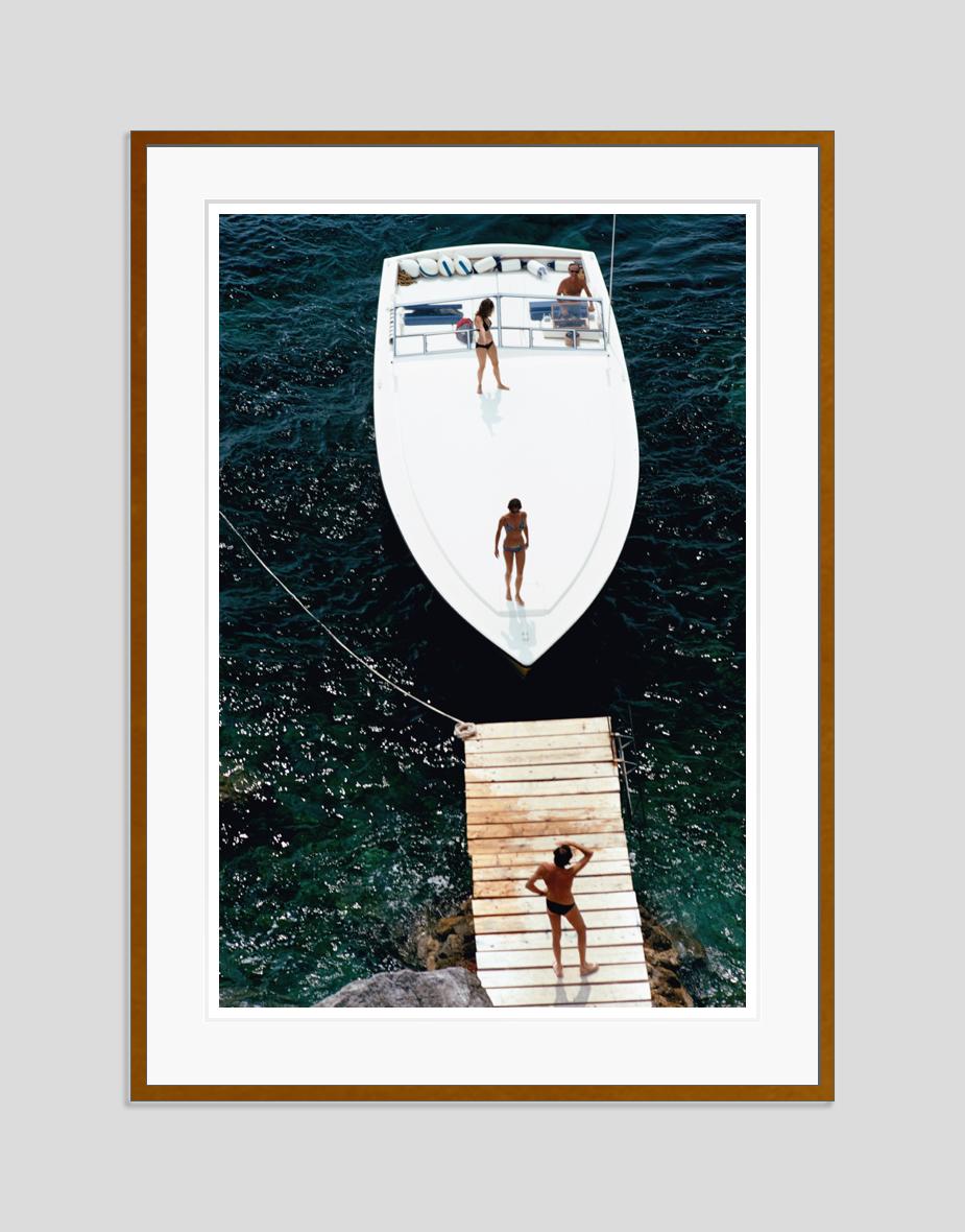 Speedboat Landing 1973 Slim Aarons Estate Stamped Edition  For Sale 3