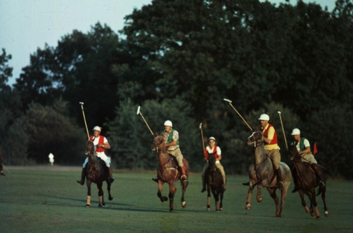 Spot The Ball 
1960
by Slim Aarons

Slim Aarons Limited Estate Edition

1960. A polo match at the Myopia Hunt Club, Hamilton, Massachusetts. The club was so named because of the near-sightedness of its original members. A Wonderful Time – Slim