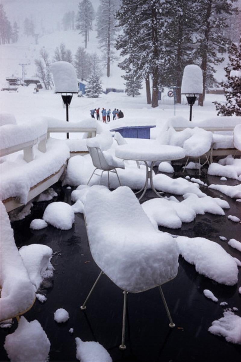 Slim Aarons Color Photograph - Squaw Valley Snow, California, Estate Edition, Winter Landscape Photograph