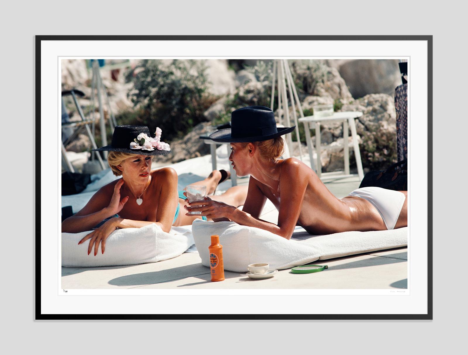 Sunbathing In Antibes 1976 Slim Aarons Estate Stamped Edition  For Sale 2