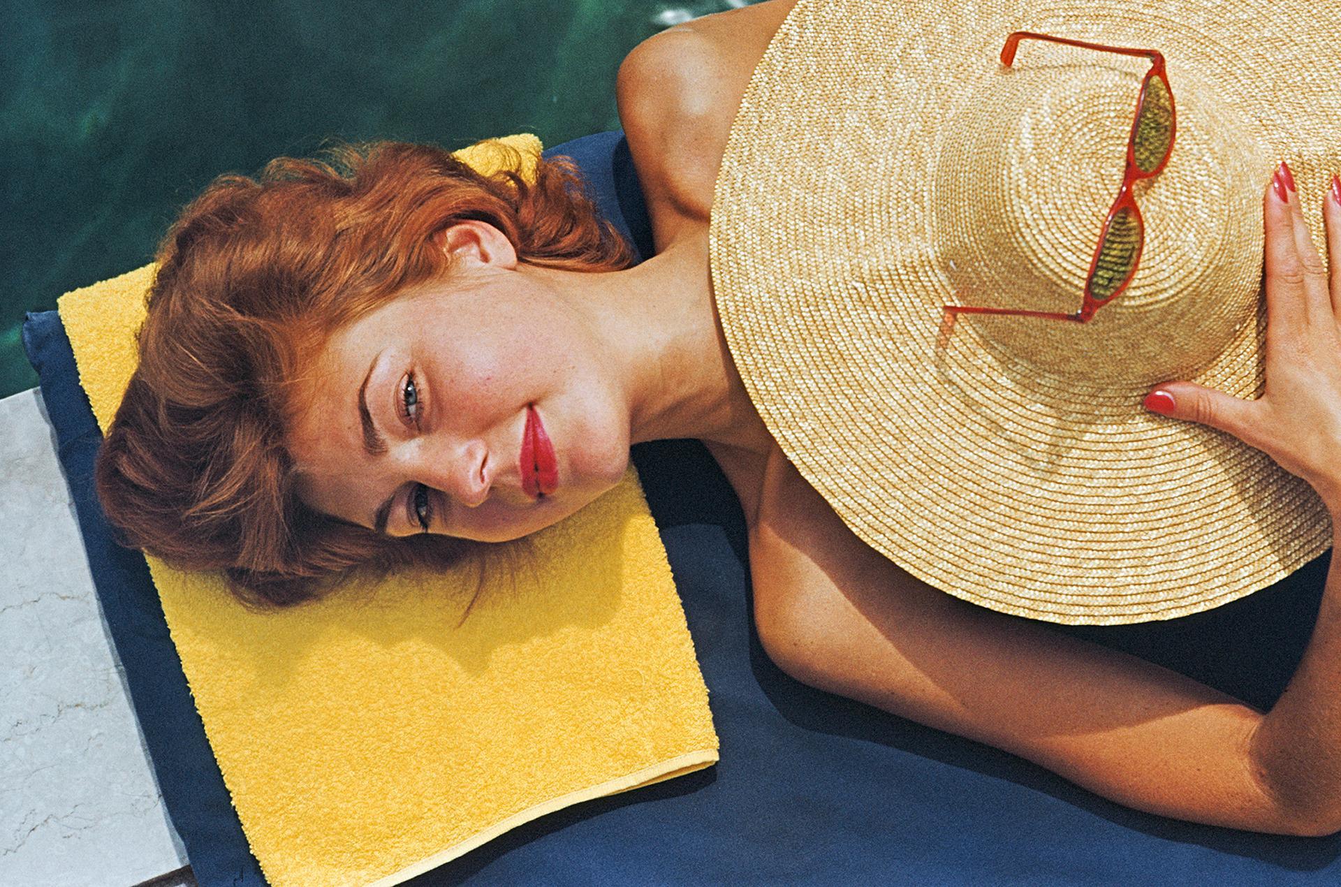 Sunbathing In Burgenstock, Switzerland, Estate Edition, Portrait Photograph For Sale 4