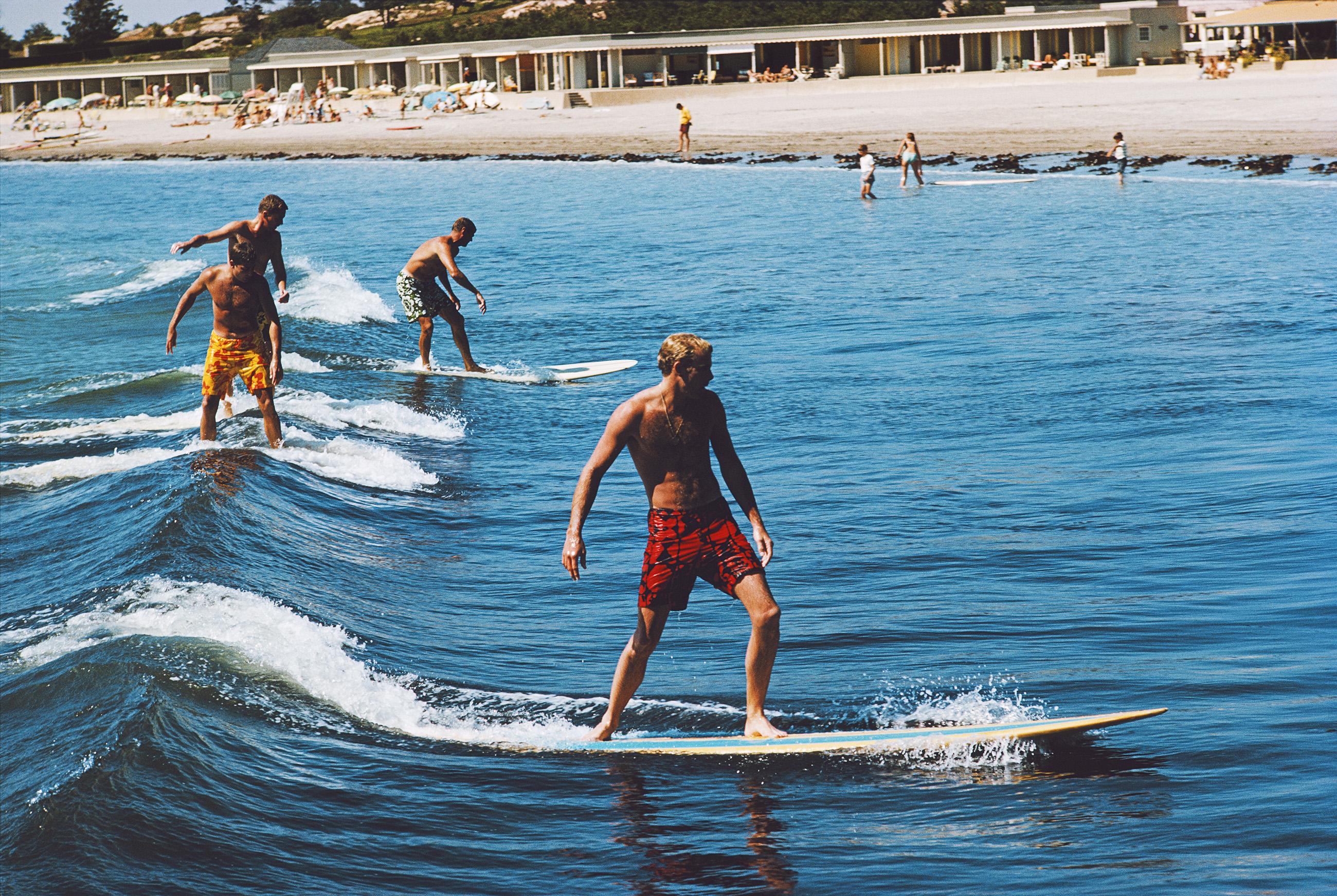 Slim Aarons Color Photograph - Surfing Brothers, Newport, Estate Edition