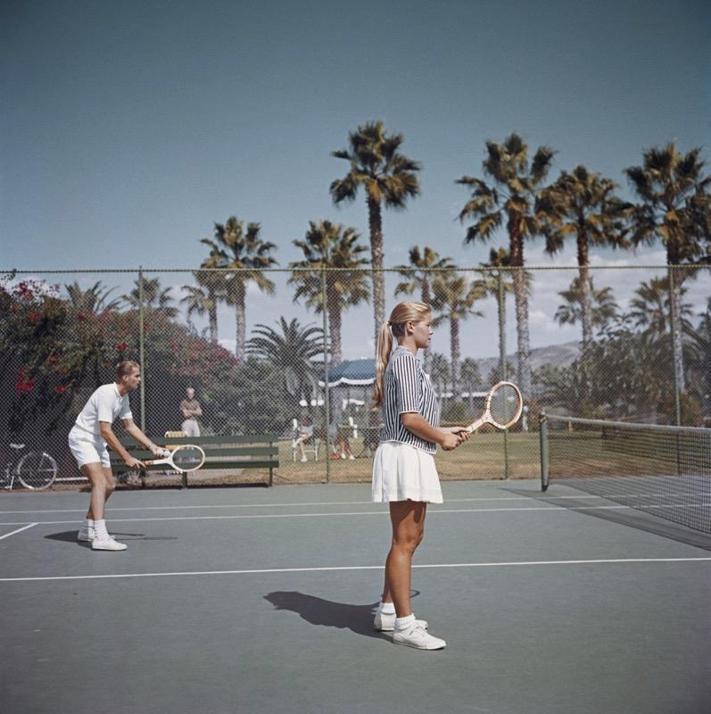 Slim Aarons Portrait Photograph - Tennis in San Diego (1956) - Limited Estate Stamped 