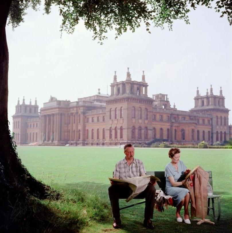 The Marlboroughs 
1957
by Slim Aarons

Slim Aarons Limited Estate Edition

John Albert Edward Spencer Churchill, the 10th Duke of Marlborough (1897 – 1972) and his wife Mary relax on a bench in the grounds of Blenheim Palace, the family seat in