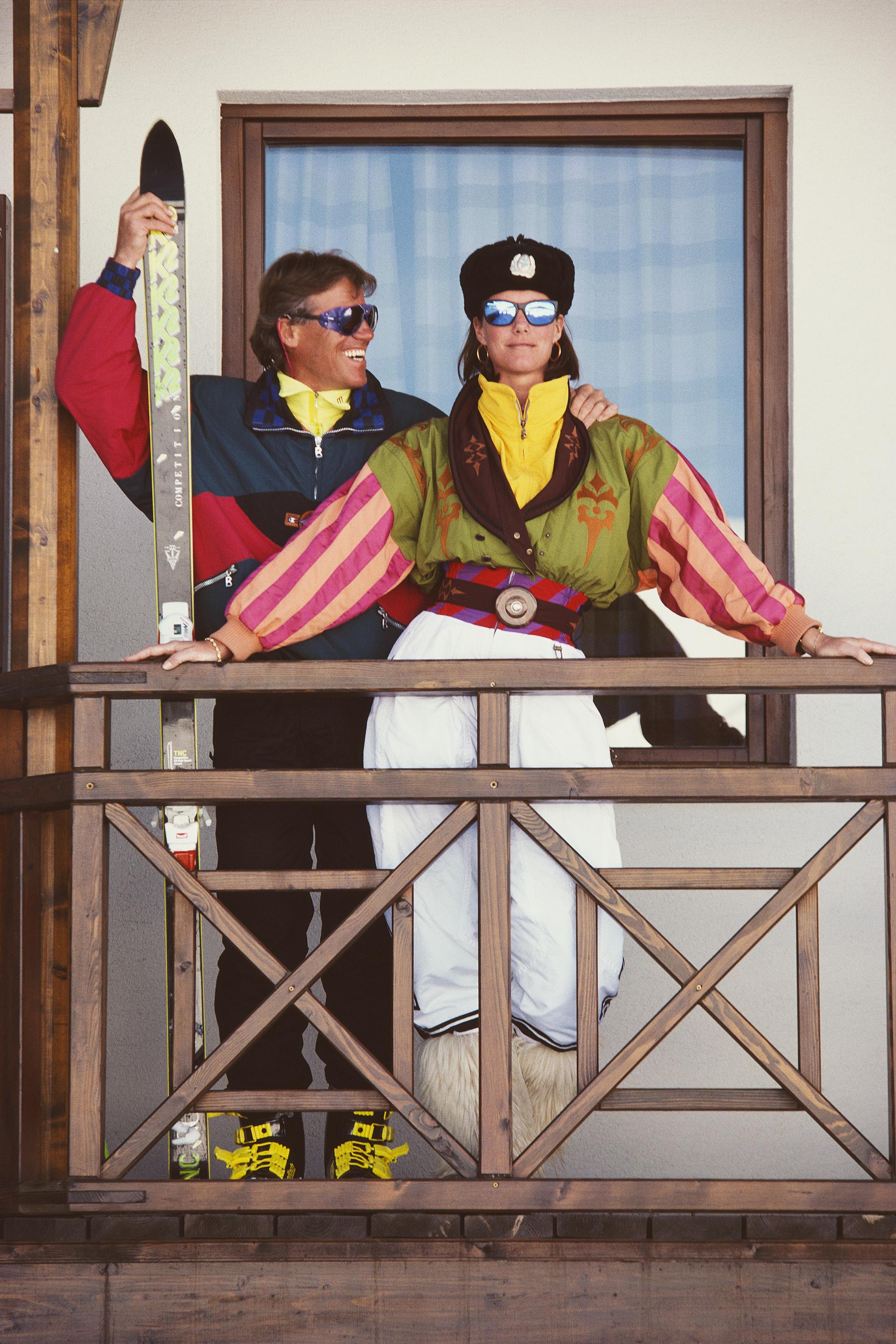 You Look Wonderful

1990: Alpine ski champion Max Rieger on the balcony of a villa in Gudari, in the Caucasus mountains,Georgia. With him is Meg O'Neil dressed in ski suit designed by Bogner and wearing with it an Aeroflot flight cap and mirror