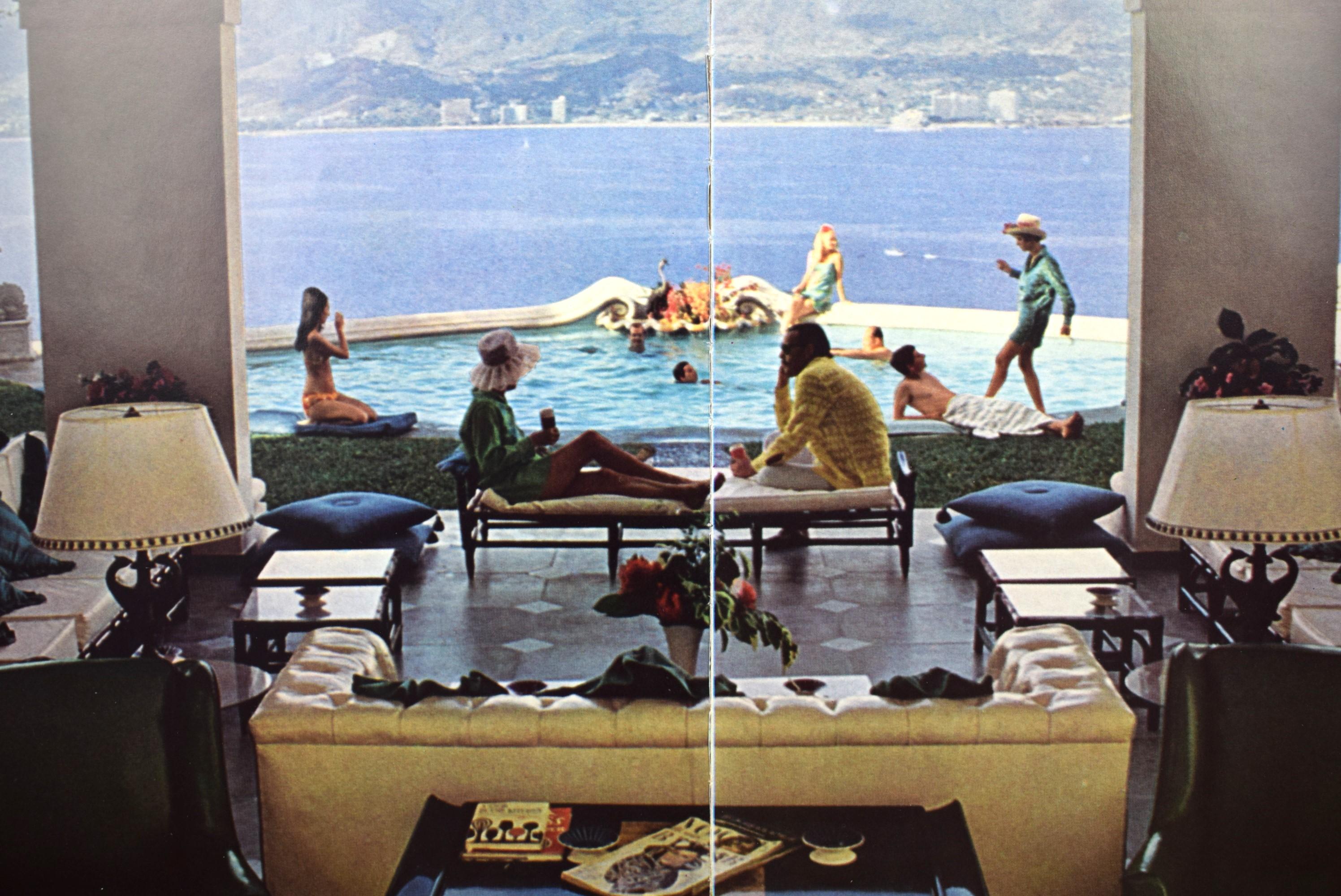 Slim Aarons Acapulco Villa c1974 Framed Color Double Plate For Sale 2