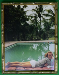 Slim Aarons 'Alice Topping at Ned McLean's Pool' c1974 Framed Color Plate