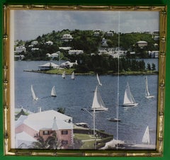 Gerahmter Farbteller von Aarons Bermuda Harbour, ca. 1974