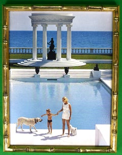 Retro Slim Aarons C.Z. Guest At Villa Artemis In Palm Beach c1974 Framed Color Plate