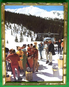 Vintage Slim Aarons Picnic At Snowmass c1974 Framed Color Plate