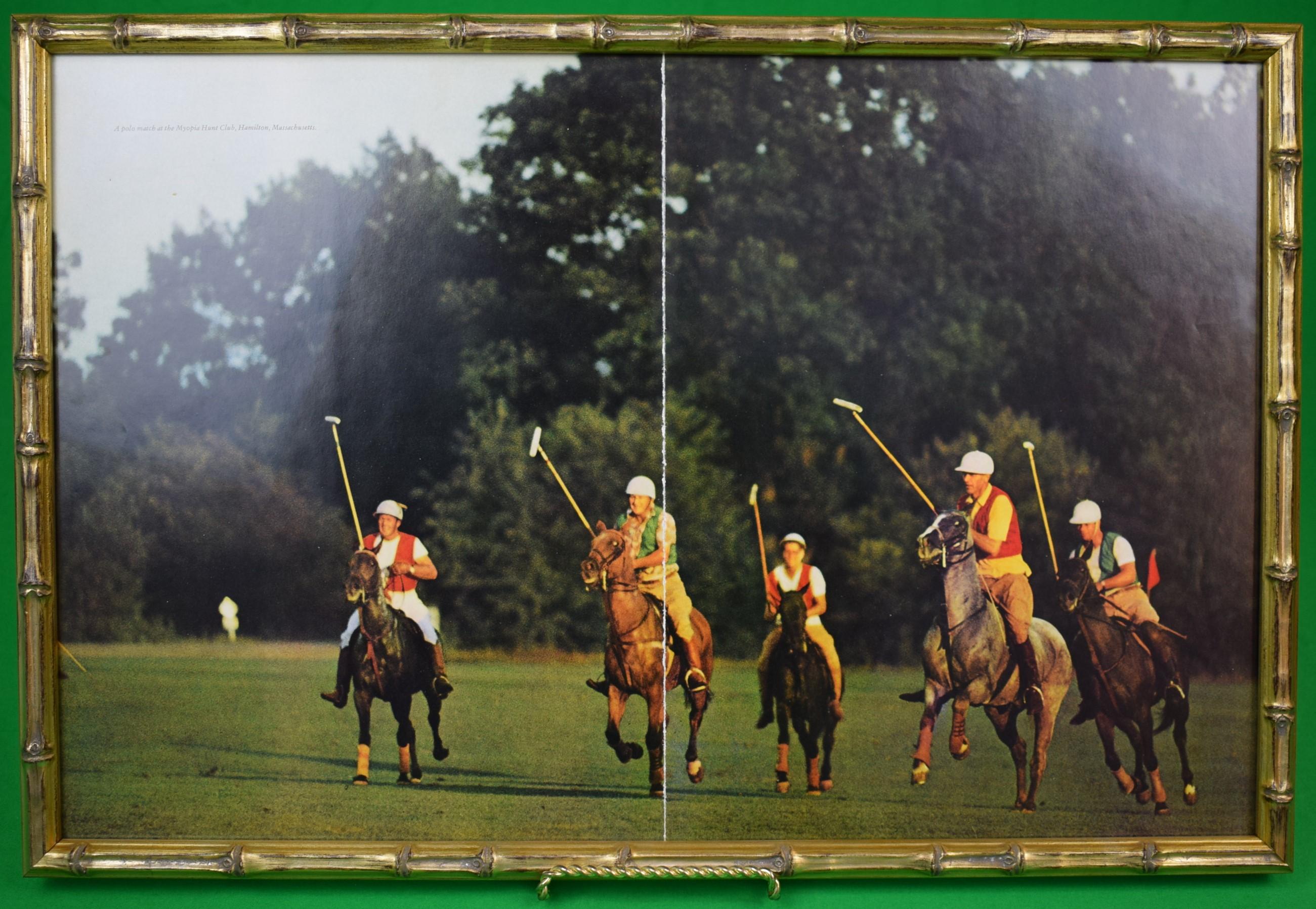 Assiette double colorée encadrée « Polo Match At The Myopia Hunt Club » d'Aarons Slim, c1974 - Print de Slim Aarons
