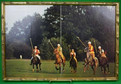 Assiette double colorée encadrée « Polo Match At The Myopia Hunt Club » d'Aarons Slim, c1974
