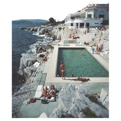 Slim Aarons Iconic C Print Photograph on Metal Frame Hotel Du Cap Eden Roc Pool