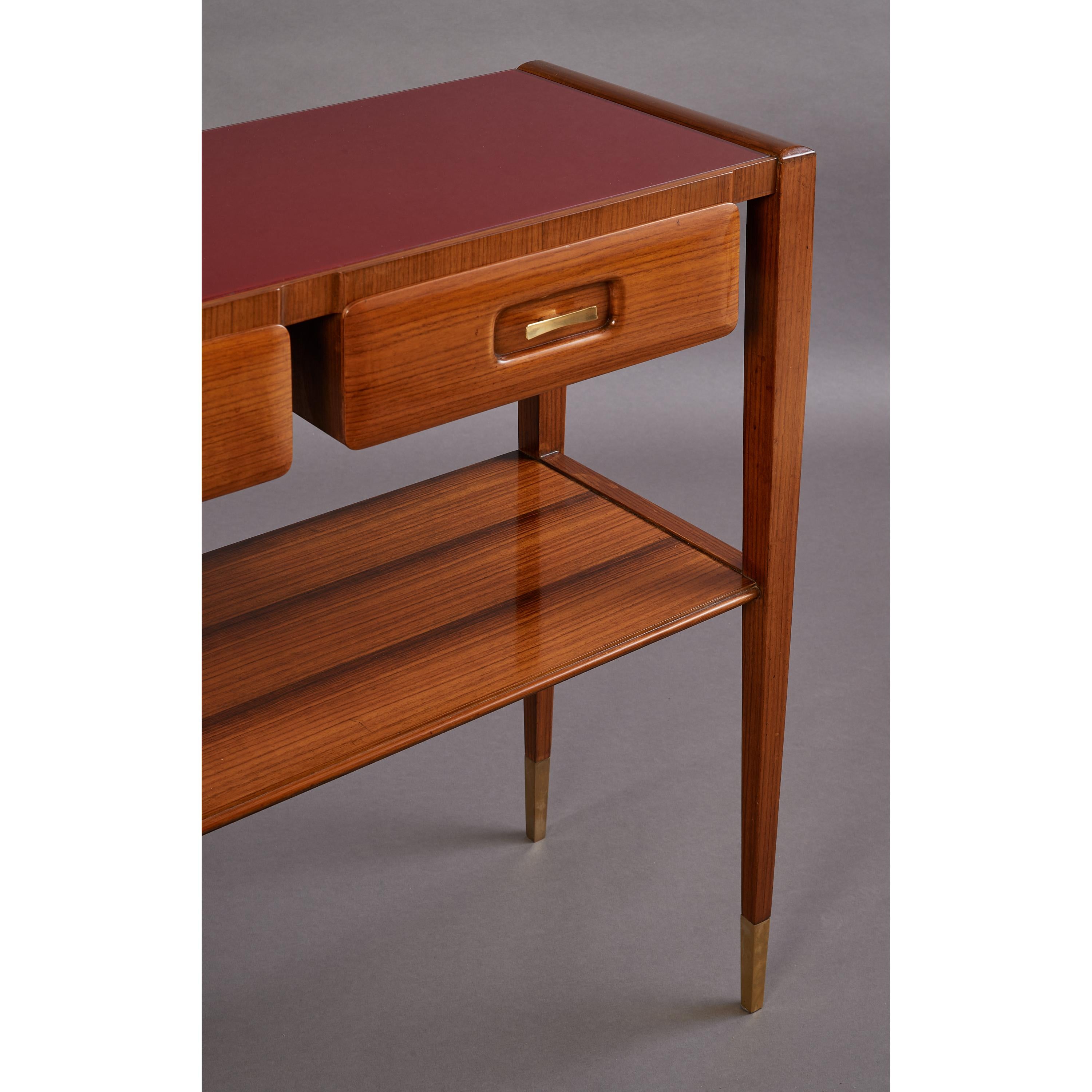 Mid-Century Modern Slim and Elegant Italian Console with Three Drawers, Italy 1950's