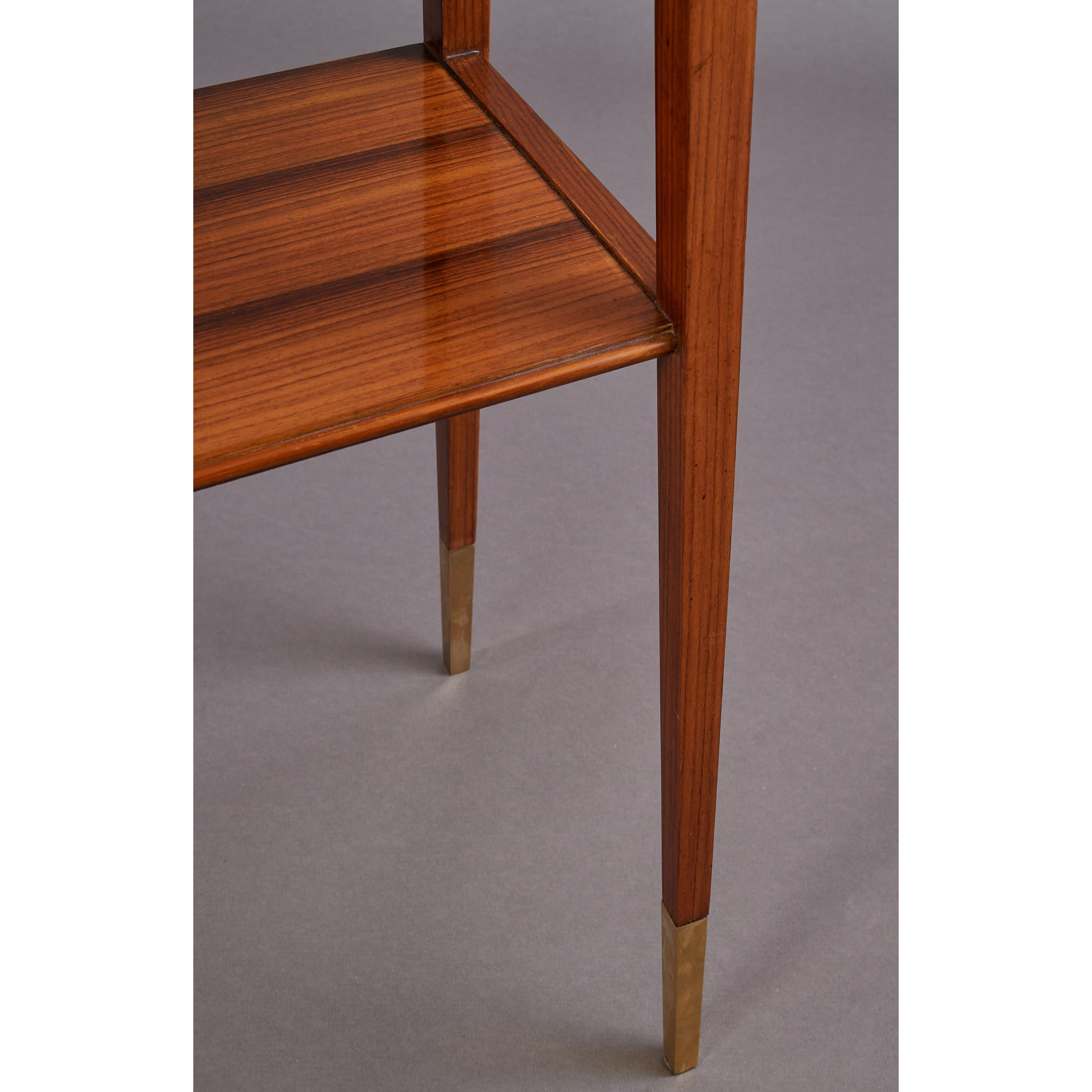 Wood Slim and Elegant Italian Console with Three Drawers, Italy 1950's