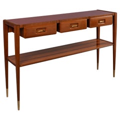 Slim and Elegant Italian Console with Three Drawers, Italy 1950's