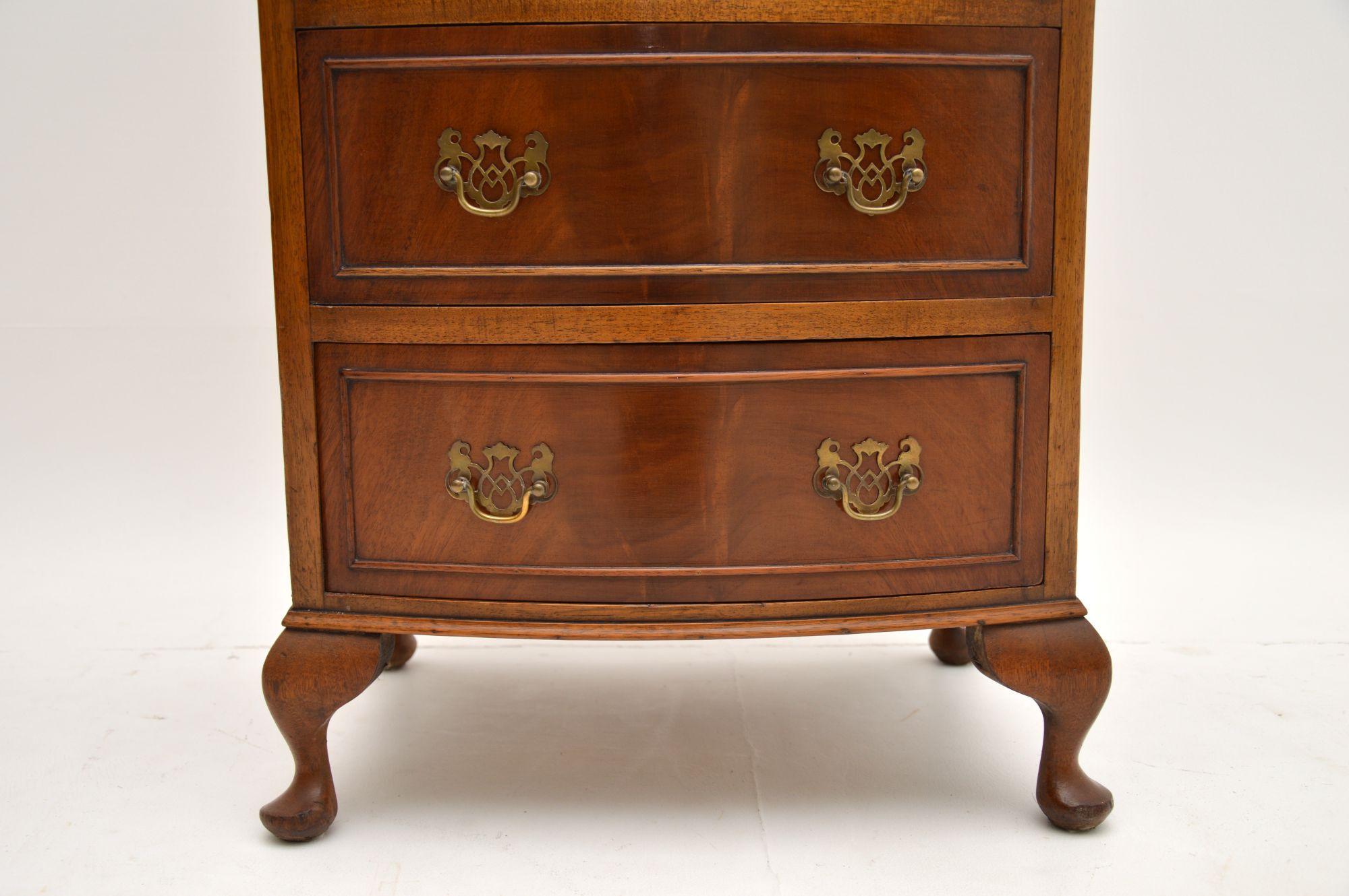 Wood Slim Antique Bow Front Chest of Drawers