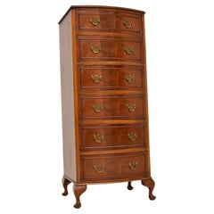 Slim Antique Bow Front Chest of Drawers