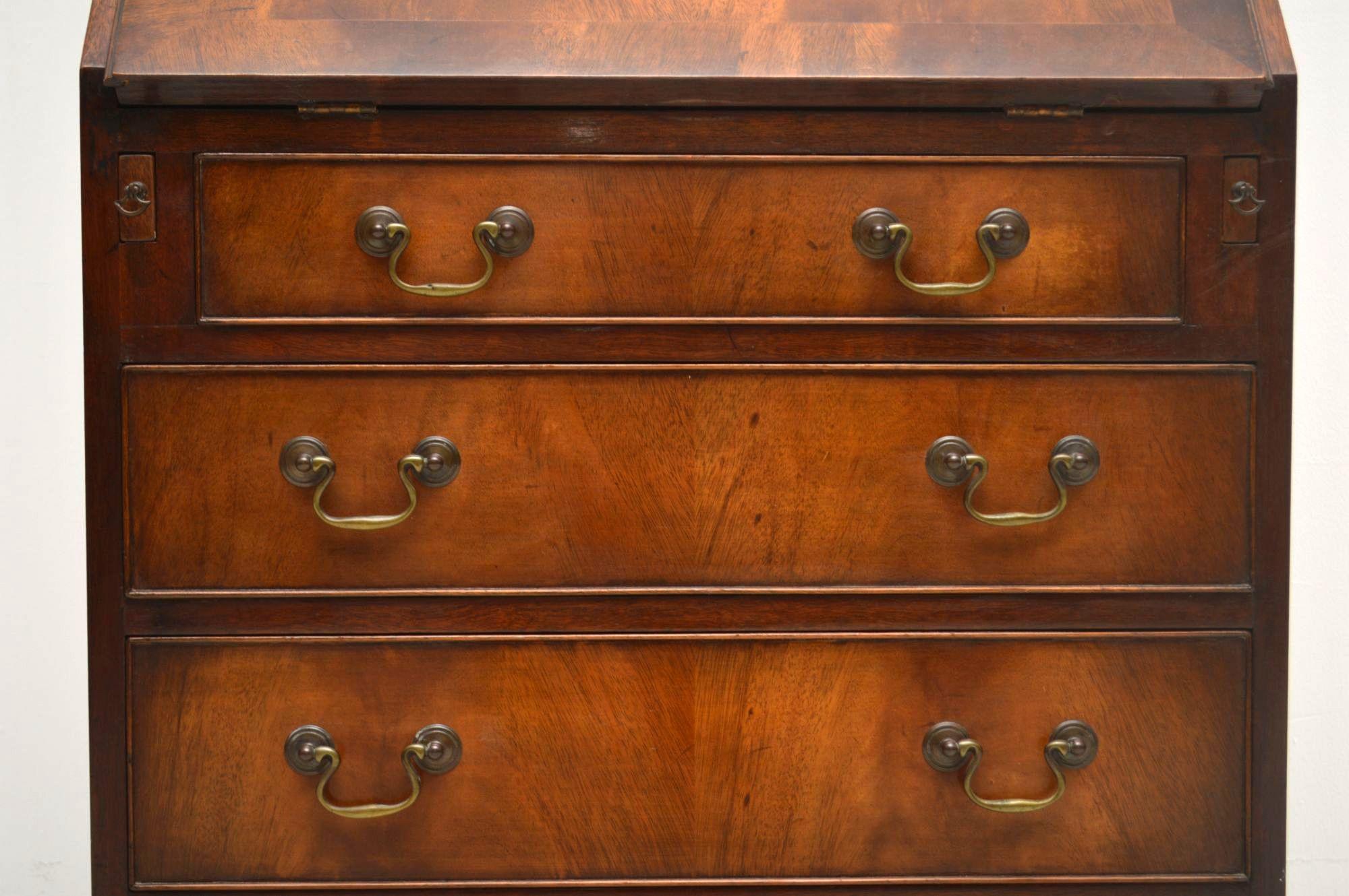 Slim Antique Mahogany Bureau Bookcase 3