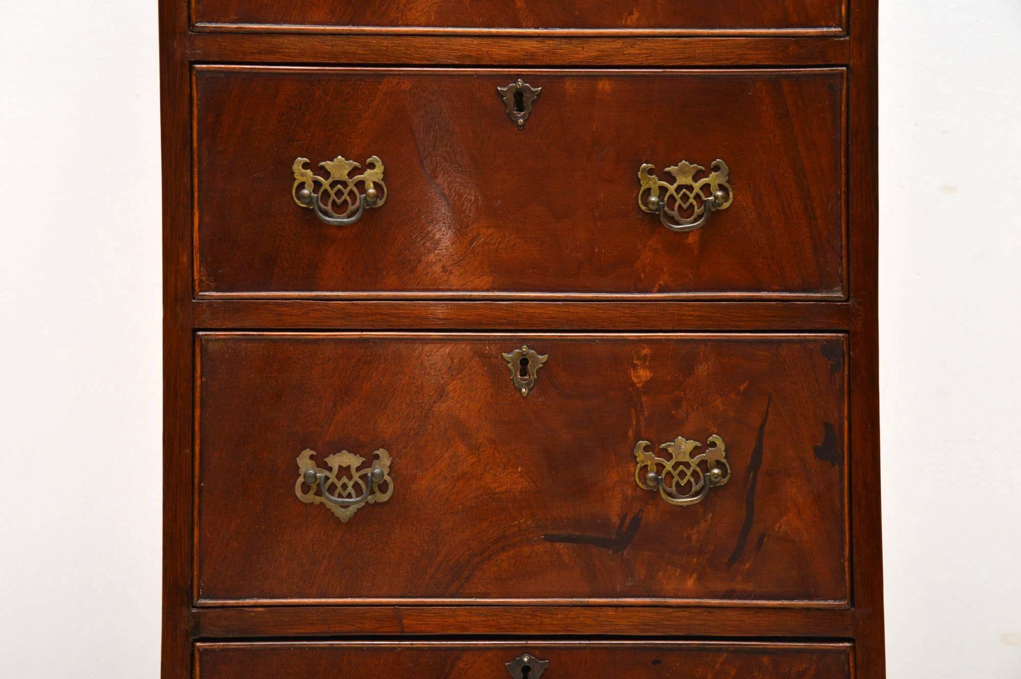 Early 20th Century Slim Antique Mahogany Chest of Drawers