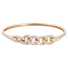 Slim Bangle 14K (or 18k upon request) Rose Gold Pink Sapphire Bangle Bracelet
