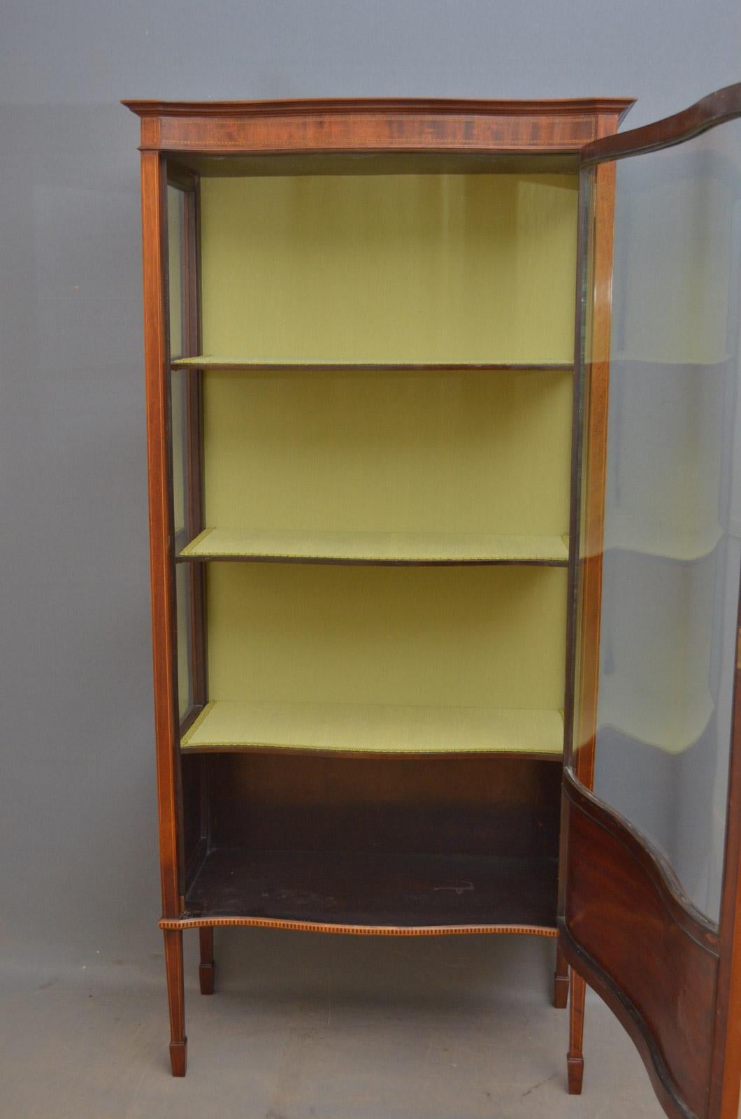 English Slim Edwardian Display Cabinet
