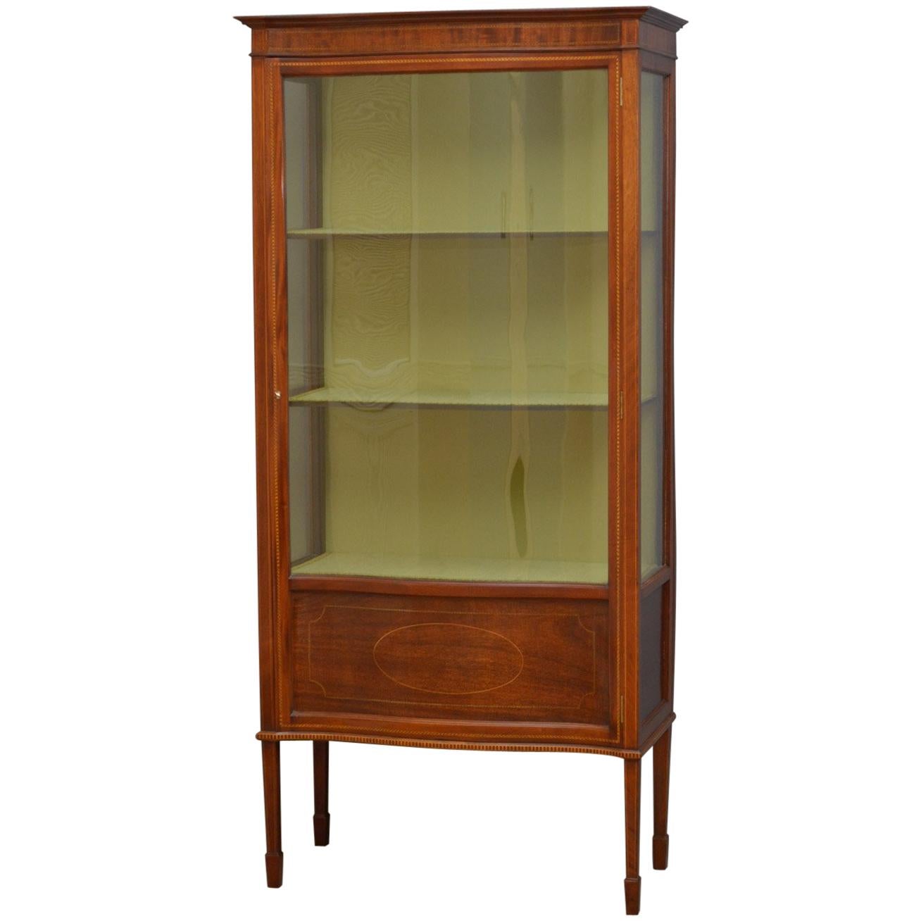 Slim Edwardian Display Cabinet