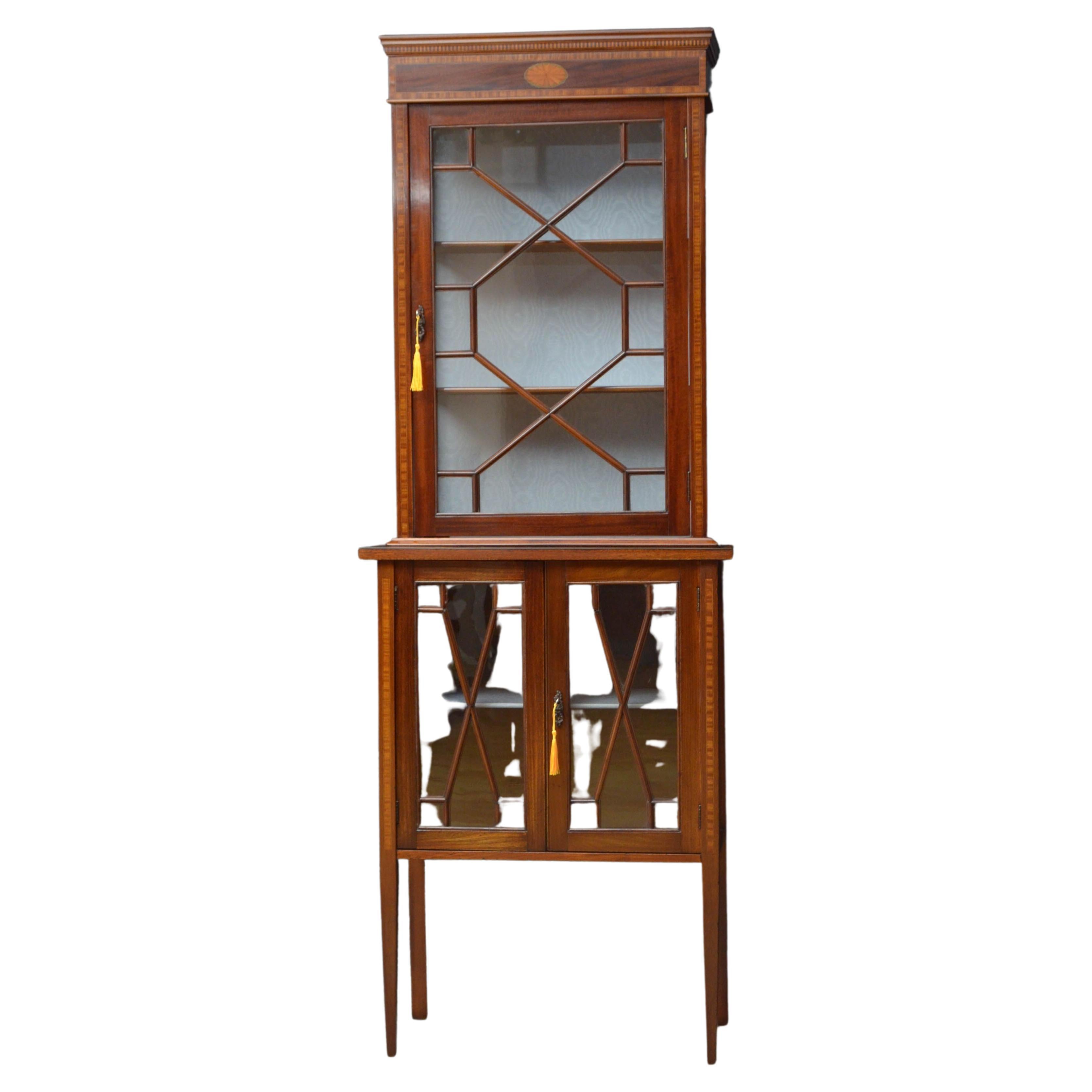 Art Deco 1930s Walnut Hexagonal Display or Vitrine at 1stDibs