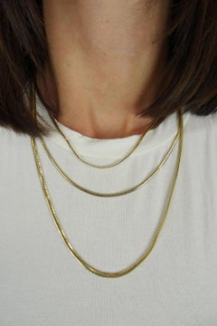 Slim Flat Chain Gold Necklace