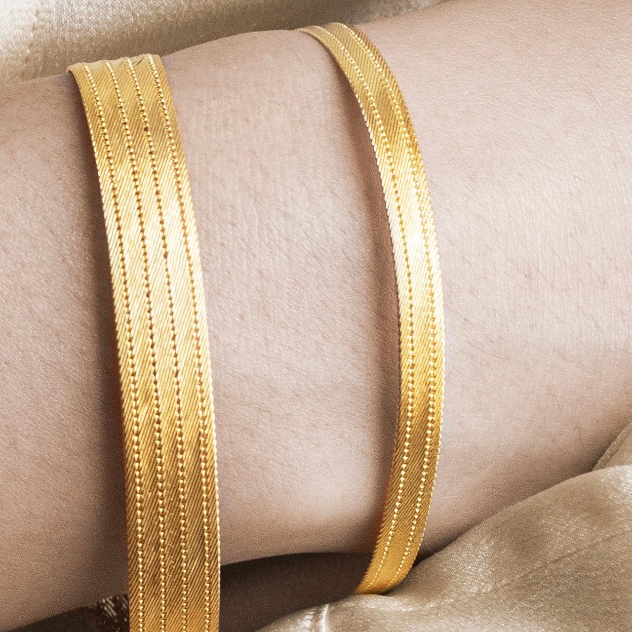 Slim Gold Band Bracelet For Sale 1