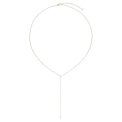 0.30ct Fancy Diamond Slim Lariat 14K Yellow Gold Necklace