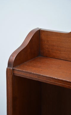 Slim Mahogany and Inlaid Open Bookcase c1900s